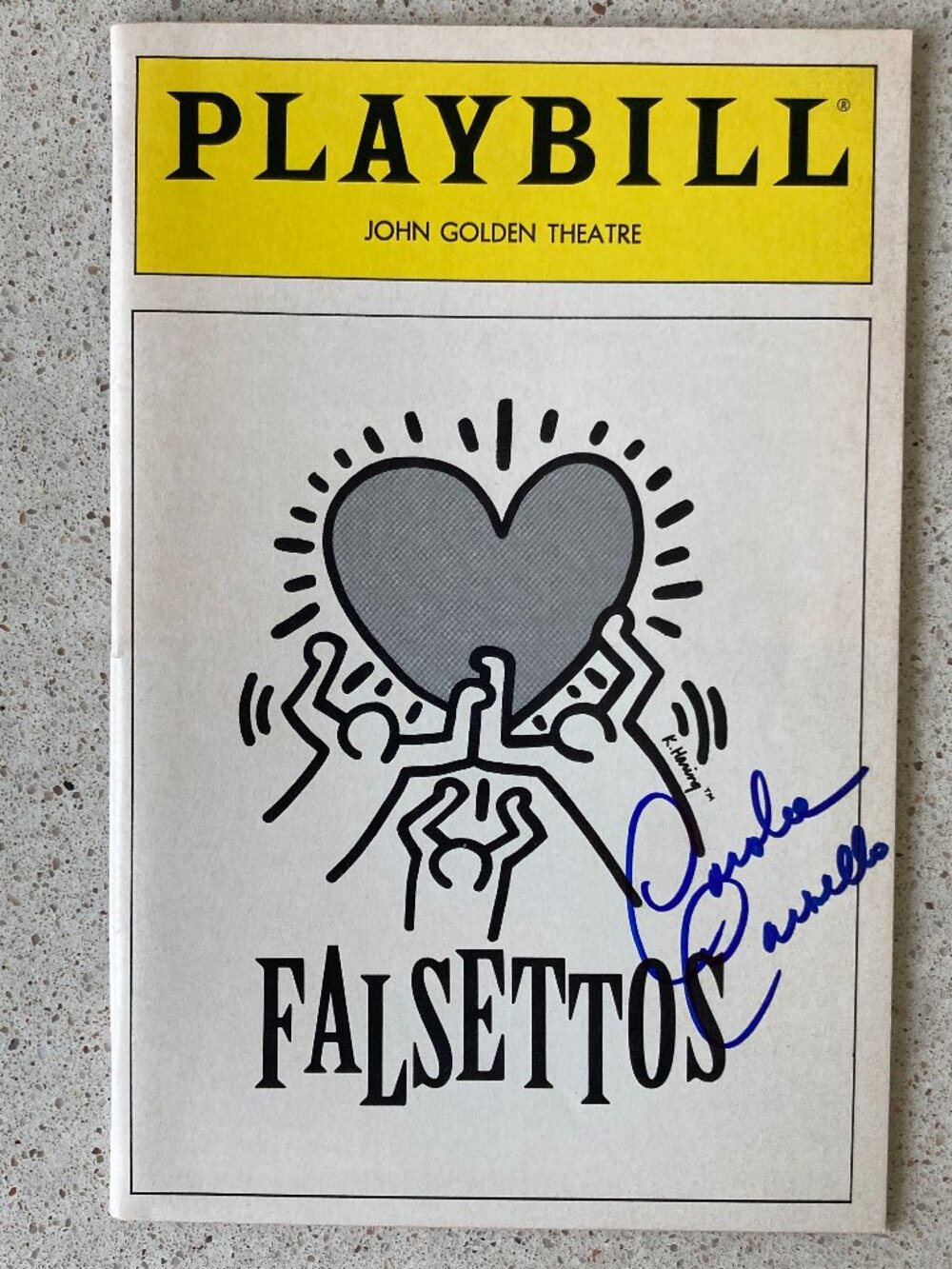 CAROLEE CARMELL (Only) Signed Playbill Falsettos MICHAEL RUPERT CHIP ZIEN 1992